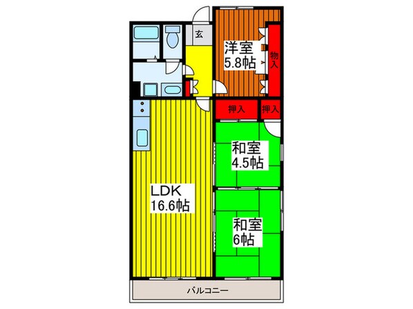 フジタ川口マンションの物件間取画像